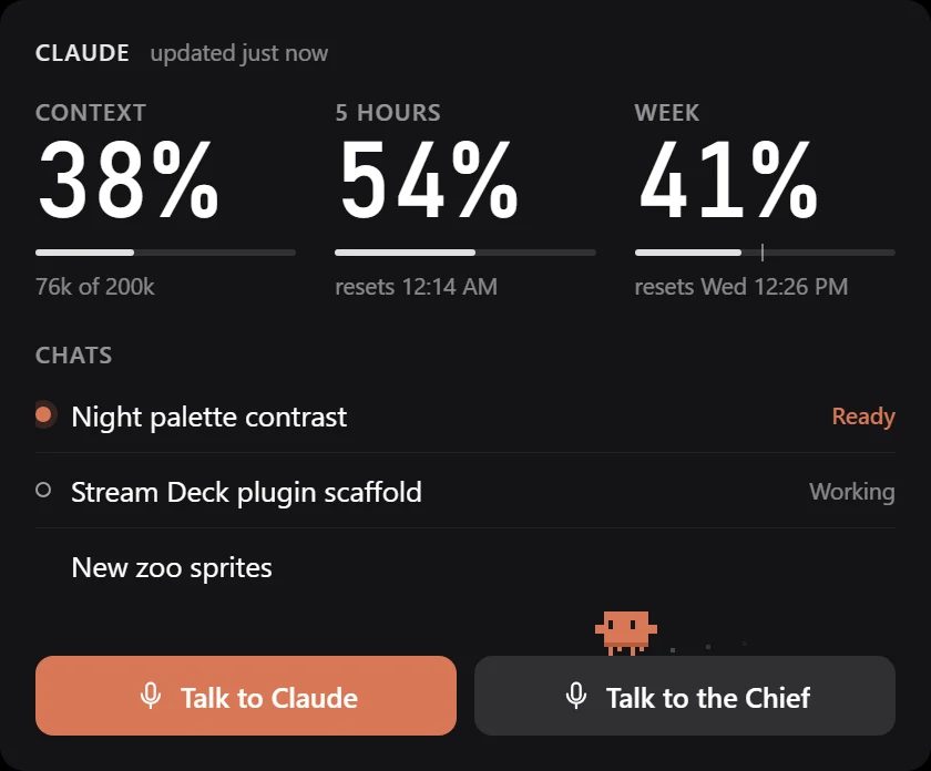 Claude usage widget, medium
