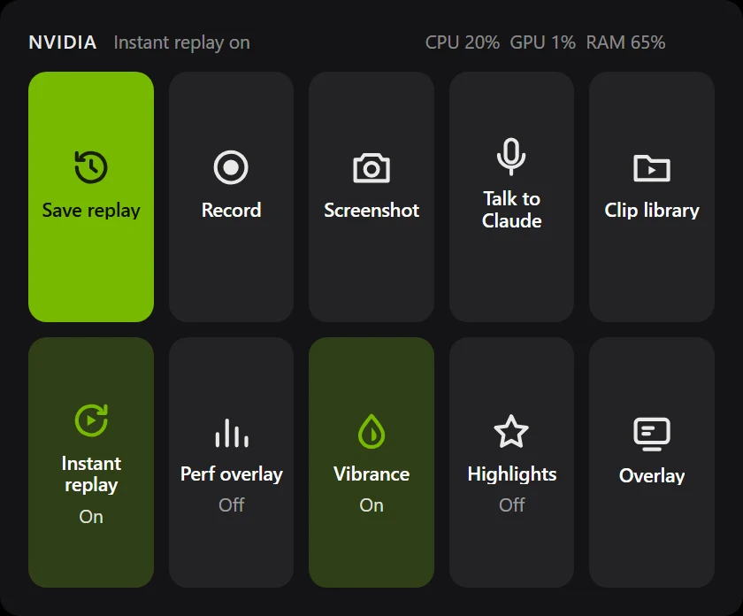 NVIDIA Deck widget, medium